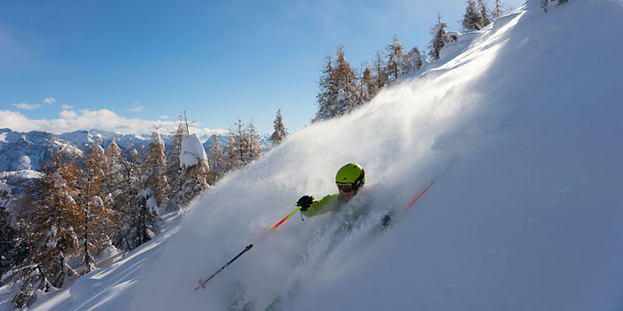 ski de rando dans les  mélèzes