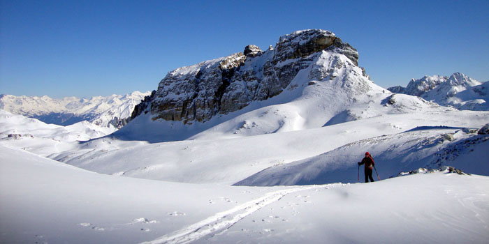 Ski de randonnee dans la vallée étroite