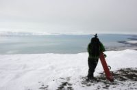 Marco au sommet avec le lago Argentino