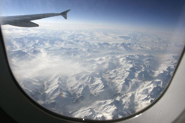 Survol des Alpes sur le vol Bruxelles / Athènes