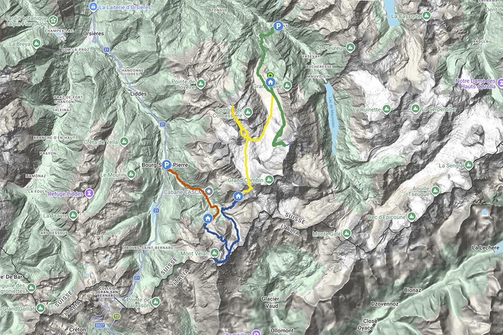Carte Raid A Ski Velan Combin