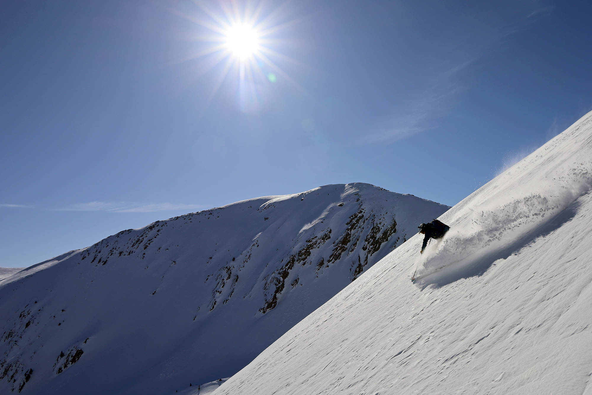 Ski Randonnee Descente Pente Enneigee